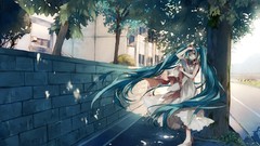 Trees dress streets hatsune miku vocaloid Tsukioka Tsukiho