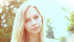 Trees eyes cold woman lips Noses blondes sunlight backlights