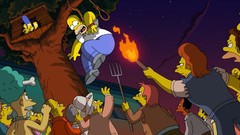 Trees fire The Simpsons cartoons funny Homer Simpson Bart 