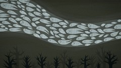 Trees ghosts minimalistic surreal art Sarah Goodreau