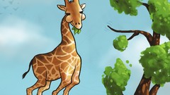 Trees Giraffes silly artwork digital art digital illustration
