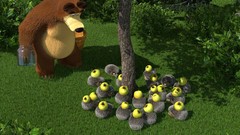 Trees grass Green apples Bears cartoons Masha and the Bear 