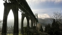 Trees Green Oregon Portland Bridges Parks rivers St. Johns