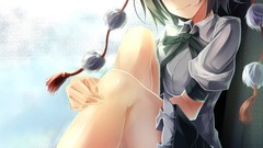 Trees hats socks red eyes sitting shirts outdoors skirts blush 