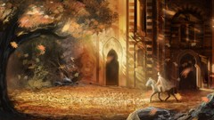Trees Horses street Islam historic artwork digital art Middle 