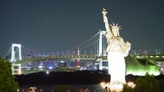 Trees Japan Tokyo Bridges rainbow bridge cityscapes