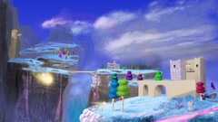 Trees Mountains clouds pink Bridges buildings terraria skies 