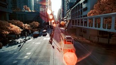 Trees multicolor cityscapes Yiu Yu Hoi