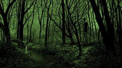 Trees night dark moon Green woman eclipse horror moonlight 