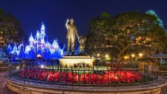 Trees night lights Castles mickey mouse night sky walt disney 