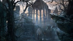 Trees night ruins Raphael Lacoste
