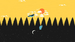 Trees night sun moon Birds Owls negative space
