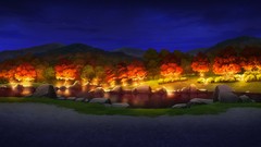 Trees night water lights Wood lakes Parks otome ga tsumugu koi 
