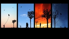 Trees old silhouettes Evolution