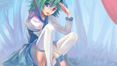 Trees salute dress Umbrellas red eyes sitting tongue stockings 