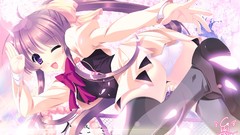 Trees Shoes Ribbons outdoors blush long hair anime girls school 