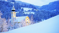 Trees snow Austria Earth houses tyrol snow landscapes