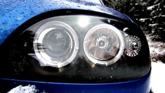 Trees snow blue lights tuning Citroen Saxo