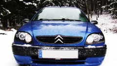 Trees snow blue tuning cars Citroen Saxo