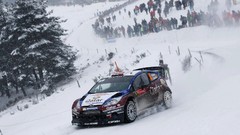 Trees snow cars Ford rally monte carlo racing wrc racing cars 