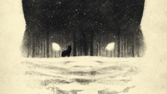Trees snow Wolves drawings artwork surreal art Dan Burgess