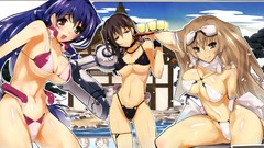 Trees water clouds tray navel red eyes buildings outdoors blush 