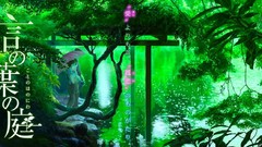 Trees water Green Anime Umbrellas Makoto Shinkai lakes anime 