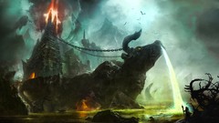 Trees water light Birds Boats waterfalls Bulls Locks chains 