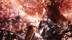 Trees wind dress Umbrellas hats Ribbons houses lanterns blondes 