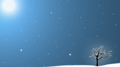 Trees winter abstract digital art snowing