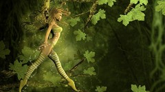 Trees woman Fairies tinkerbell fantasy art green panties Green 