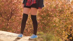 Trees woman Headless Converse checkered knee socks checkered 
