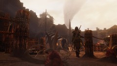 Trees woman weapons smoke fortress Warriors Swords Ropes the 