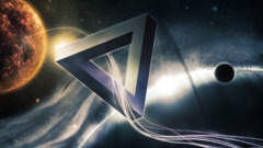 triangle optical illusion Space planet penrose triangle artwork