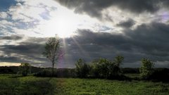Triple Monitor nature clouds