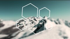 triple screen Mountains snow polyscape digital art nature