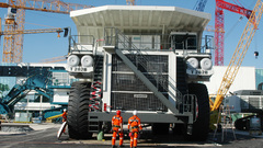 Trucks construction site