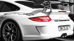 Tuning cars Porsche spoiler grayscale