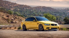 Tuning cars roads yellow cars BMW M3 E92