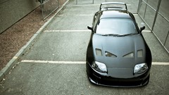 Tuning cars Toyota supra black cars parking lot