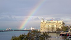Turkey Istanbul Bridges rainbows Haydarpasa