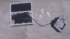 TV window stencil street