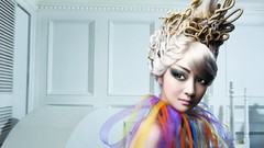 Twisted hairstyle fashion multicolor eye shadow braids models 