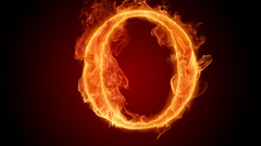 Typography alphabet letters flames