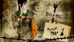 Typography barbed wire grunge guitars bleach starbucks Kuchiki 