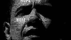 Typography black background politics USA Barack Obama 