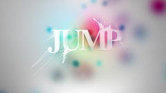 Typography blurred background jump