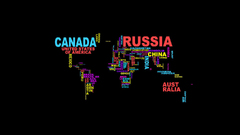 Typography countries wordcloud