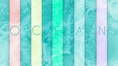 Typography digital art colorful Green turquoise background cyan