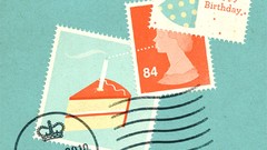 Typography illustrations minimalistic stamp artwork